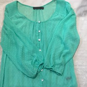 Chiffon mint green top